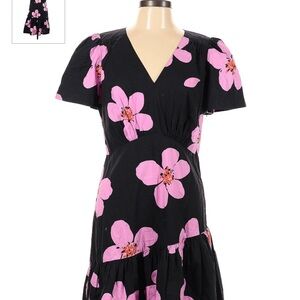 Kate Spade flower 🌸 dress. Size 10. Black, pink,orange. Short sleeve